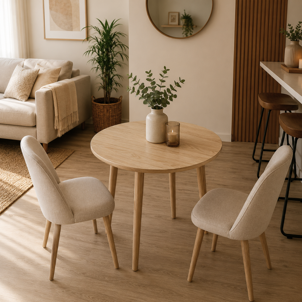 Mesa Redonda Vema Wood 80 Cm - Madera Natural