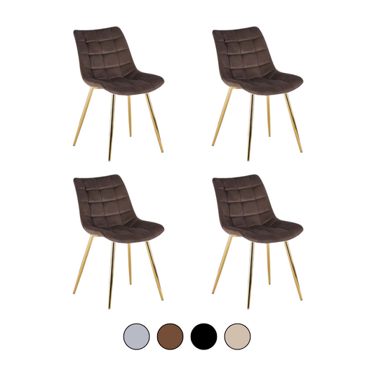 Pack 4 Silla Capitone Macron - Terciopelo Dorado
