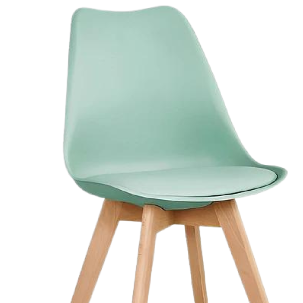 Pack 4 Sillas Tulip Menta Acolchadas - Base Madera