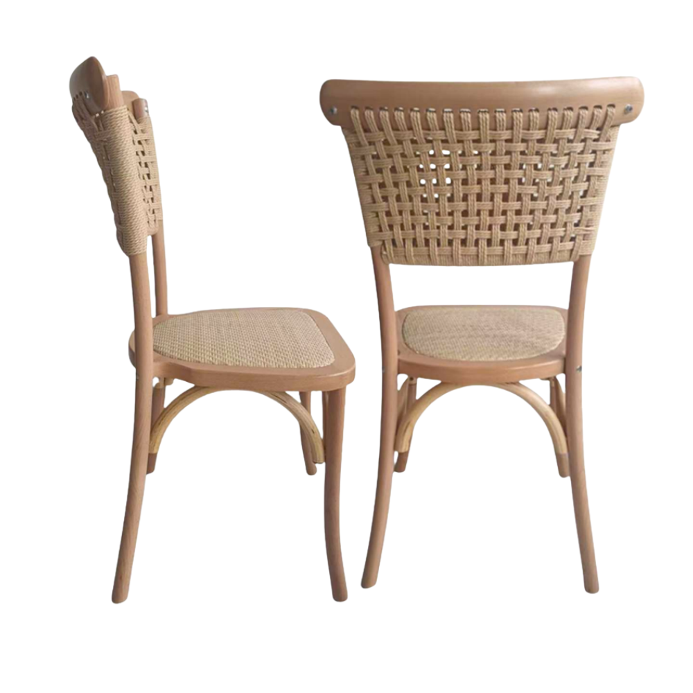 Silla Boho Crossback - Madera Natural Yute