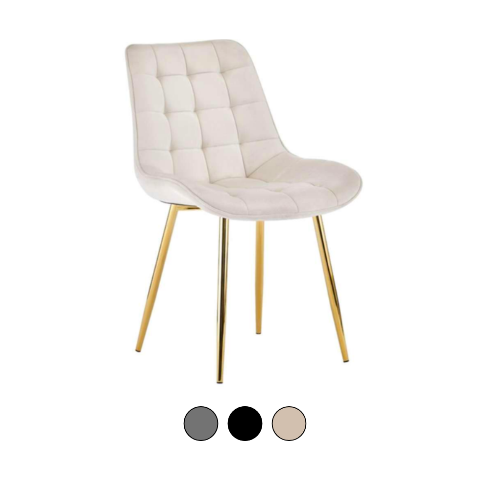 Silla Capitone Macron - Terciopelo Base Dorada