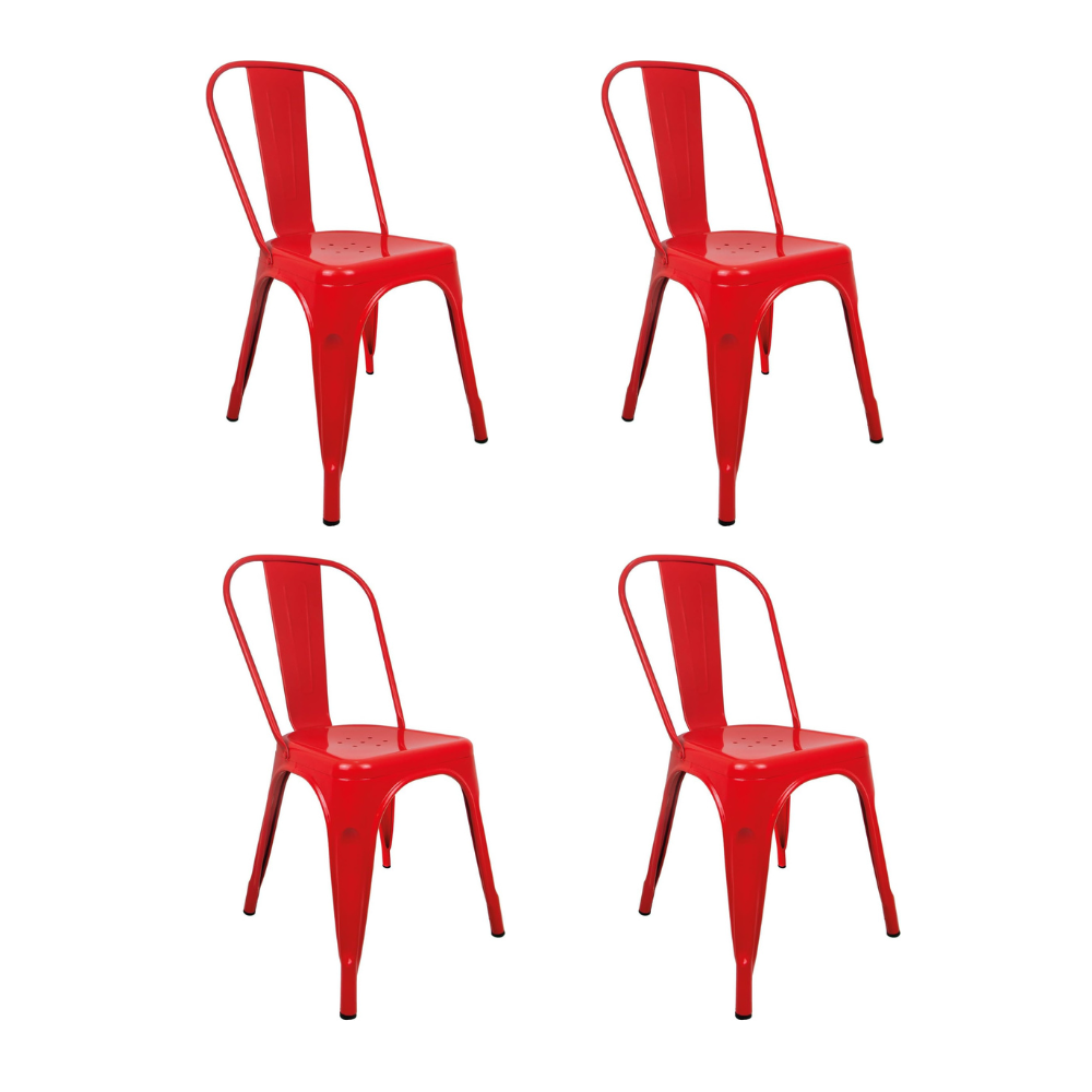 Pack 4 Sillas Tolix Colores - Acero Metálica