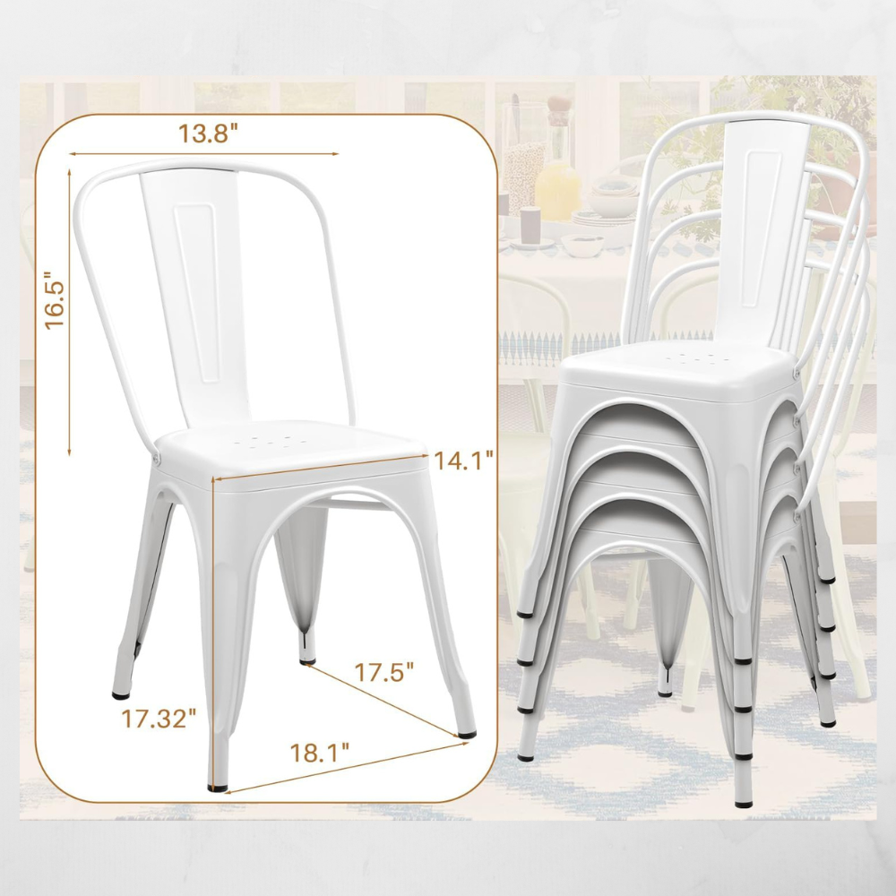 Silla Tolix Blanca - Acero Metálica