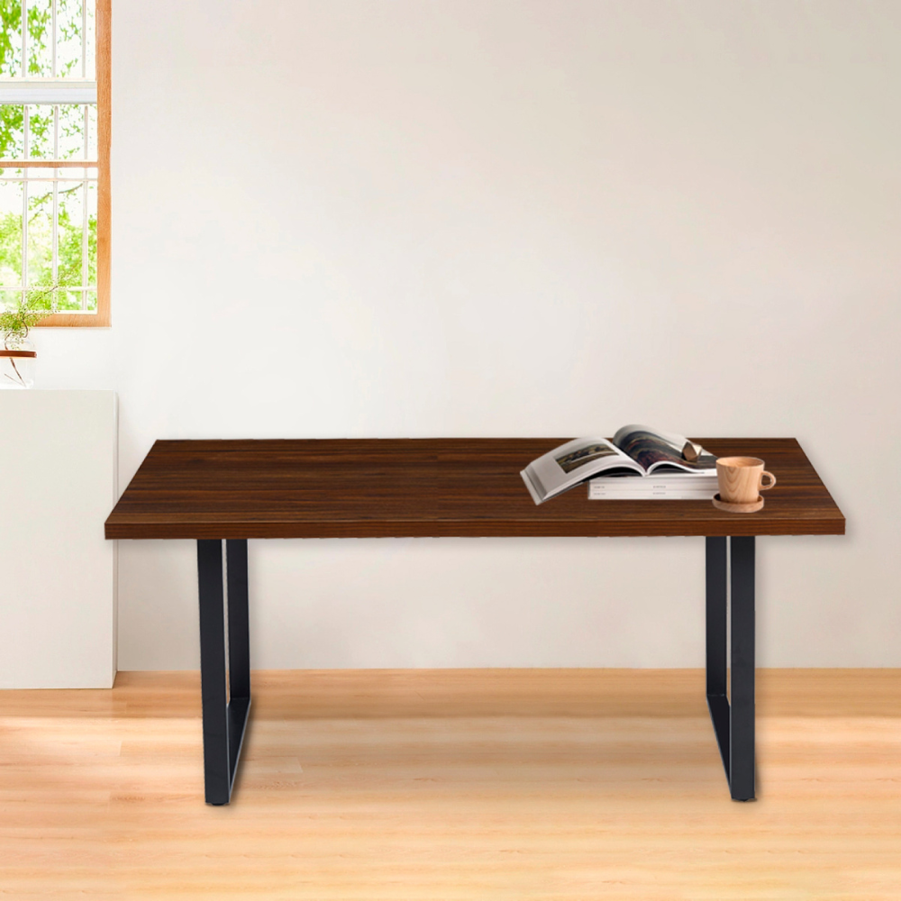Mesa de Comedor Estilo Industrial 160x90 - Walnut Oscura MDF Metal