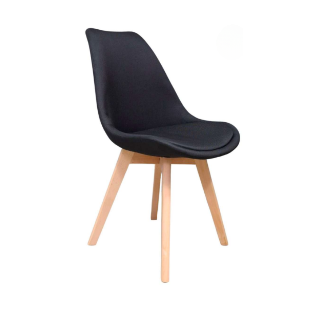 Silla Tulip Lino - Acolchada Base Madera