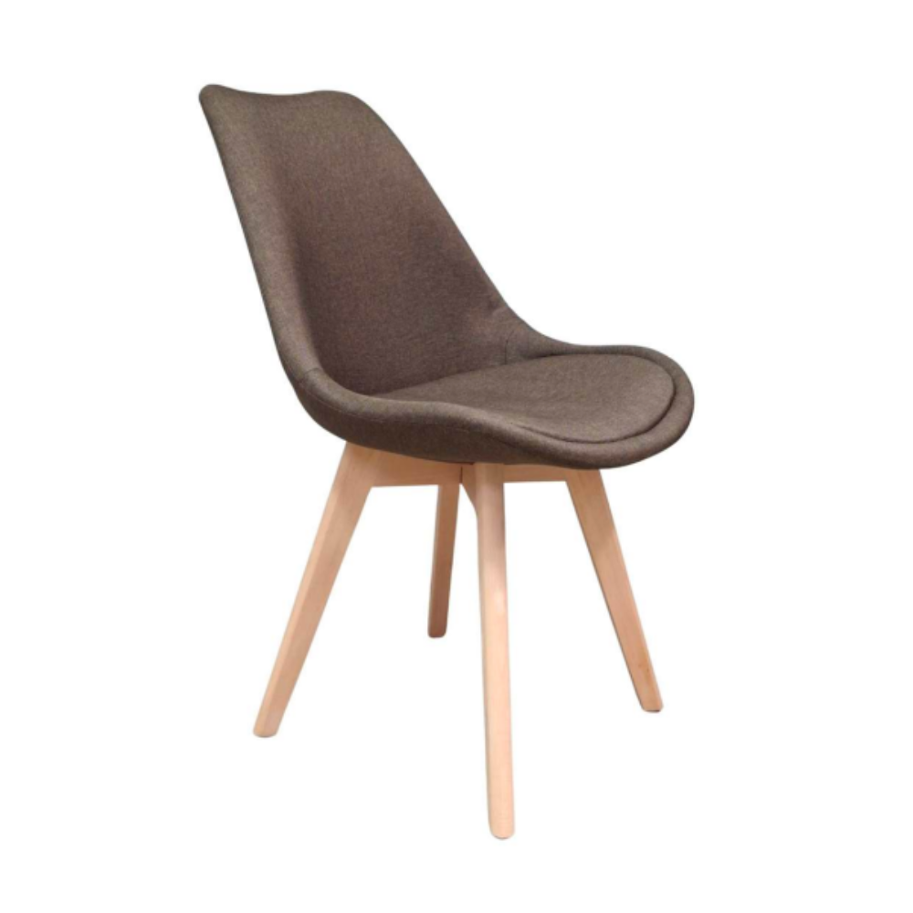 Silla Tulip Lino - Acolchada Base Madera