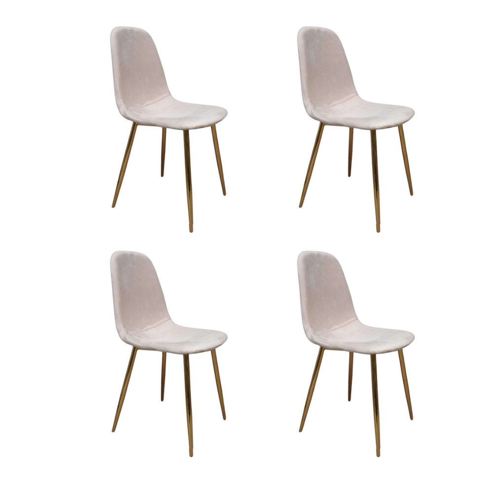 Pack 4 Sillas Spoon Velvet - Terciopelo Dorado