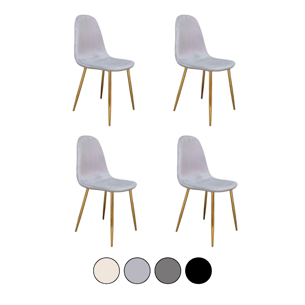 Pack 4 Sillas Spoon Velvet - Terciopelo Dorado
