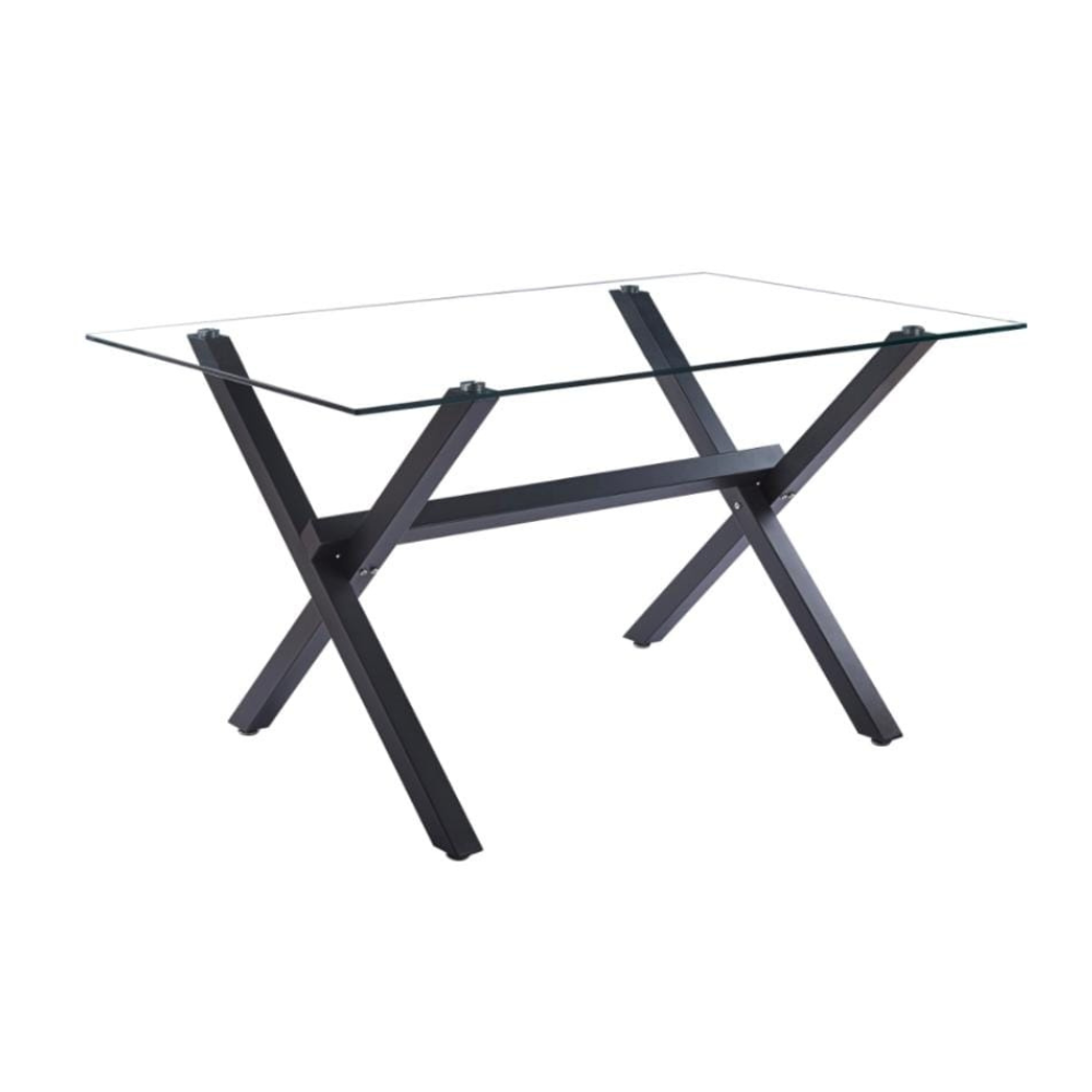 Mesa de Comedor Vidrio Xblack 140x90 - 4 a 6 Personas