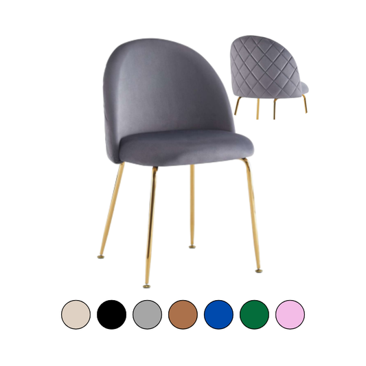 Silla Velvet Diamante - Terciopelo Base Dorada