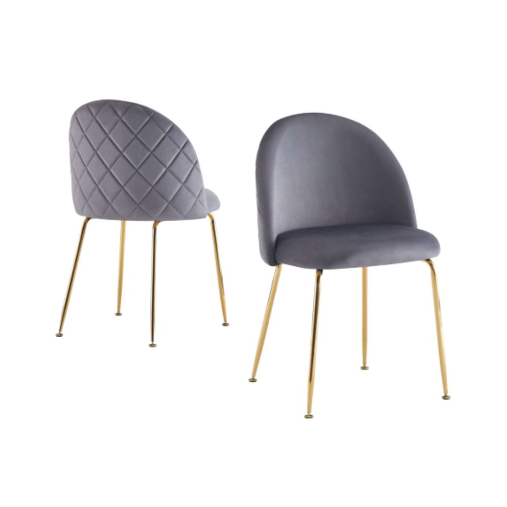 Silla Velvet Diamante - Terciopelo Base Dorada