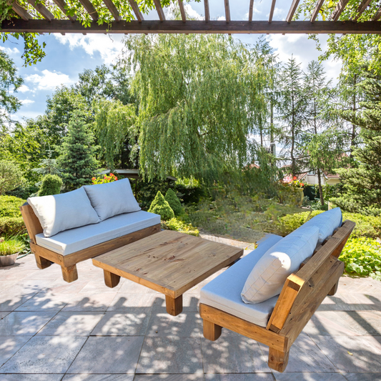 Terraza Rustic Comfy 2 Sillones + Mesa Centro