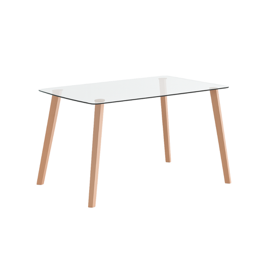 Mesa de Comedor Vidrio Nordic 140x90 Cm - Para 4 a 6 Personas