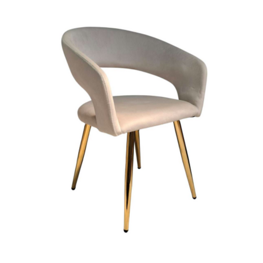 Sitial Siena Velvet Beige - Terciopelo Base Metal Dorada
