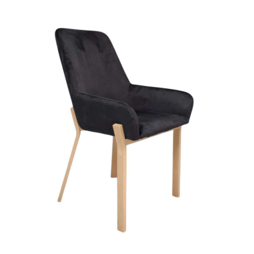 Sitial Silla Porto Velvet Negro - Terciopelo Metal