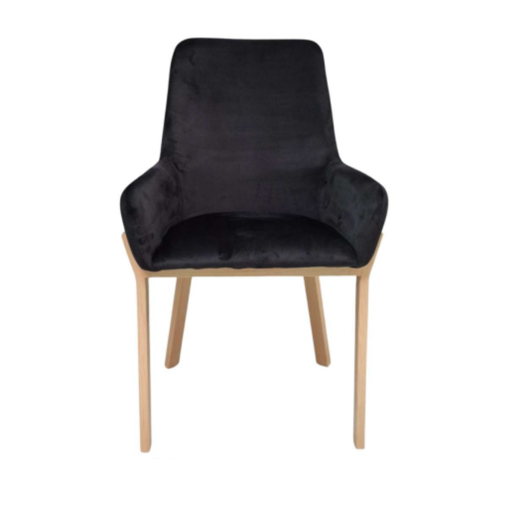 Sitial Silla Porto Velvet Negro - Terciopelo Metal