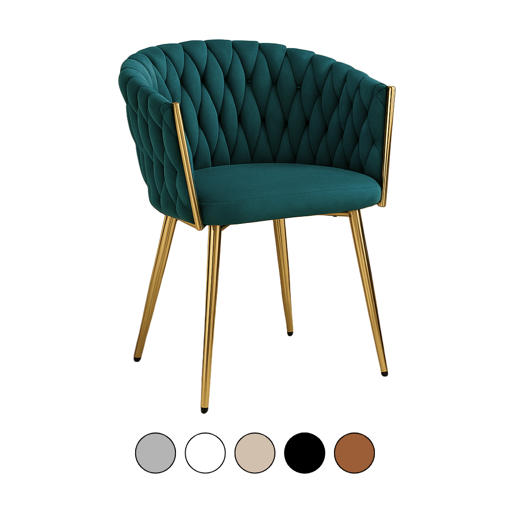 Sitial Poltrona Queen Velvet - Terciopelo Base Metal Dorada