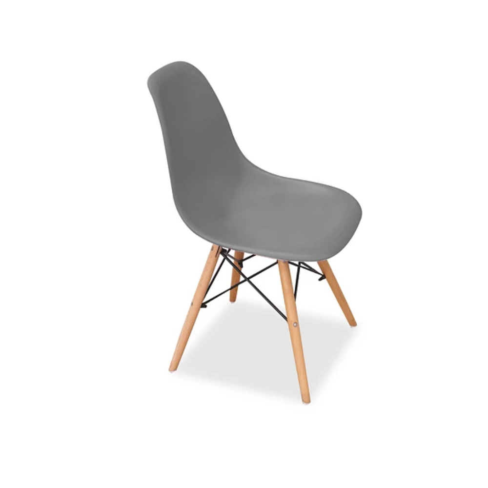 Pack 4 Sillas Eames Gris - Polipropileno Madera
