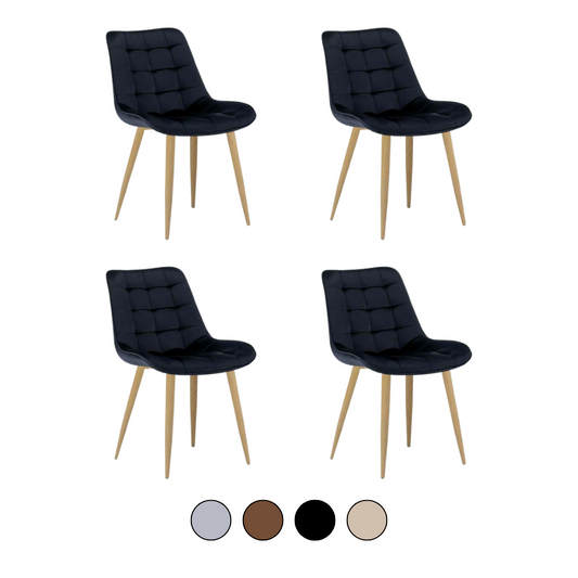 Pack 4 Sillas Capitone Macron - Terciopelo Wood